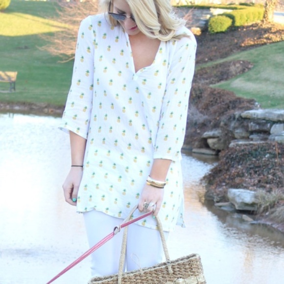 J. Crew Tops - J. CREW PINEAPPLE TUNIC TOP